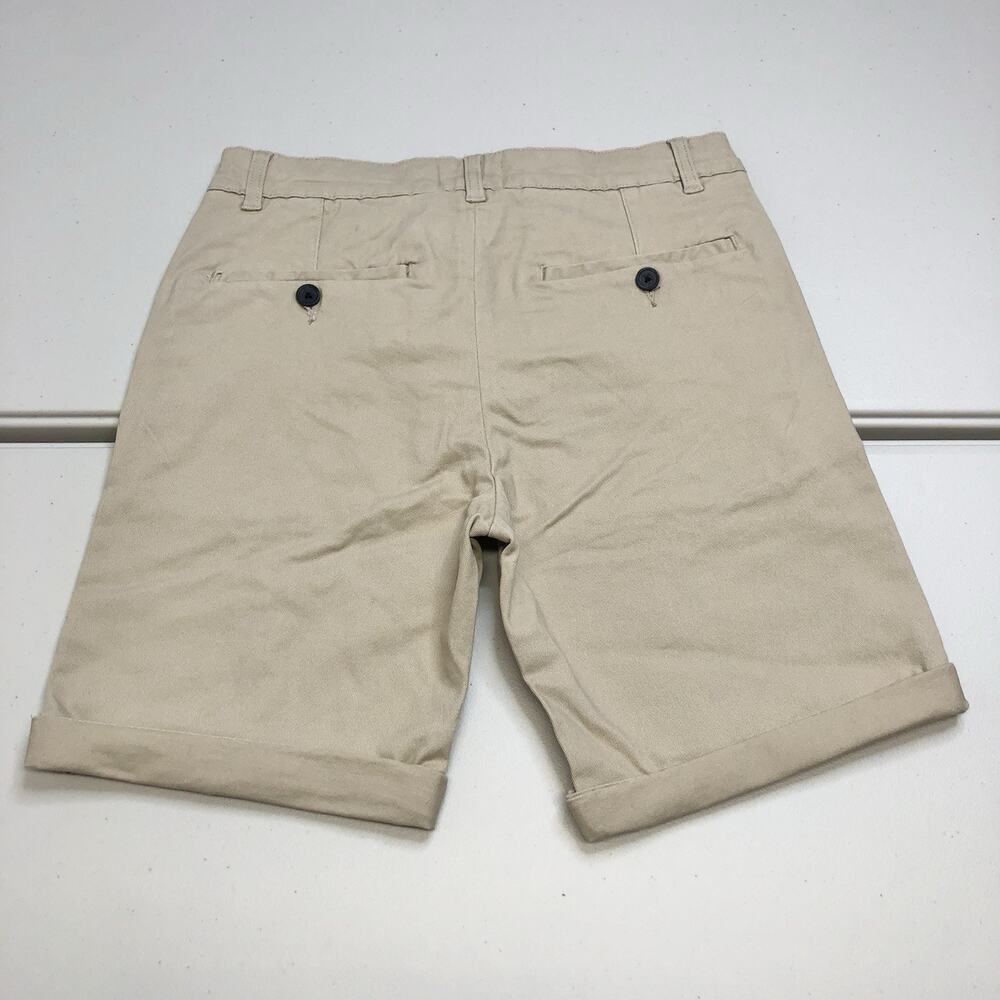 Topman Mens Khaki Chino Shorts Size 28 Casual Flat Front Summer Classic - Picture 9 of 10